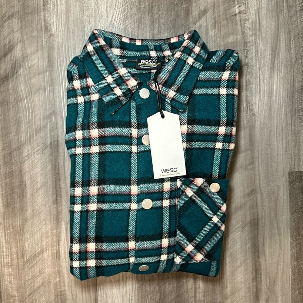 Wesc Oden Flannel Long Sleeve Pop Plaid Overshirt - 2XL